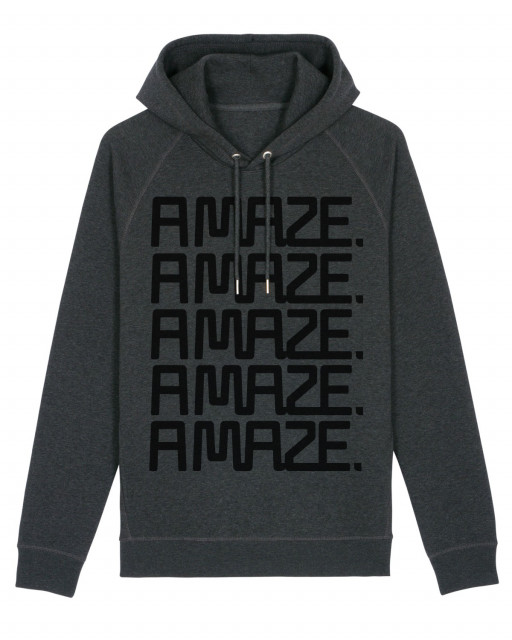 A MAZE. Logo Sweatshirt Hooded - Dark Heather Grey | A MAZE. Shop